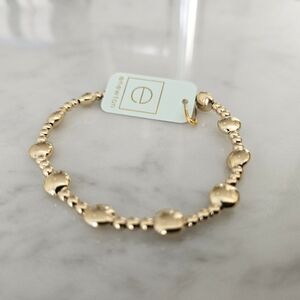 honesty gold grateful pattern 6mm bead bracelet